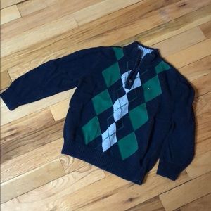 Tommy Hilfiger argyle sweater zip collar size 5